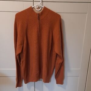 Peter Millar Men's Zip Up 100 Cashmer Sweater in Rust. XL Like New Beautiful